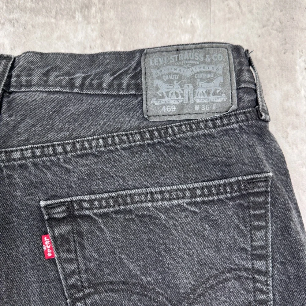 Levis 469 Jean Shorts Mens 36 Black Jorts Denim Summer Casual Skate Surf